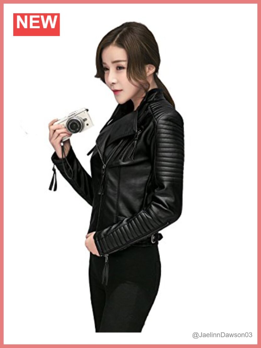 Faux Leather Bomber Jacket Patchwork Punk Moto Biker Coat Women's